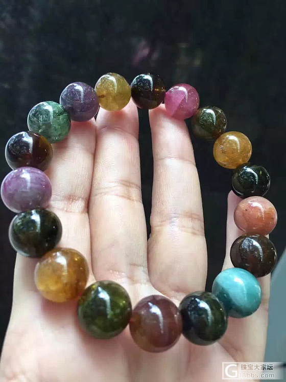 碧玺手链_珠串碧玺