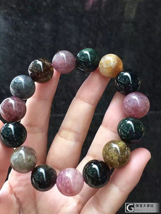 碧玺手链_珠串碧玺