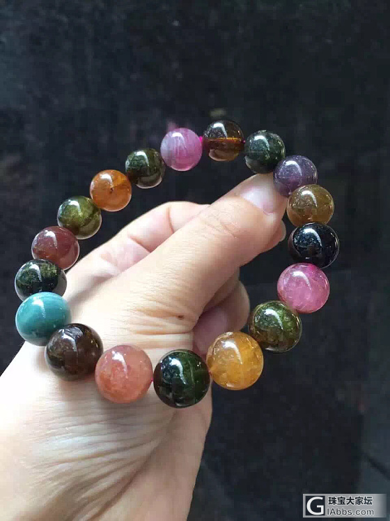 碧玺手链_珠串碧玺