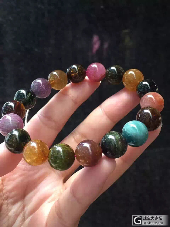 碧玺手链_珠串碧玺