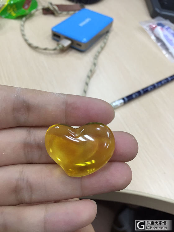 避开杂，做了个歪心_打磨蜜蜡