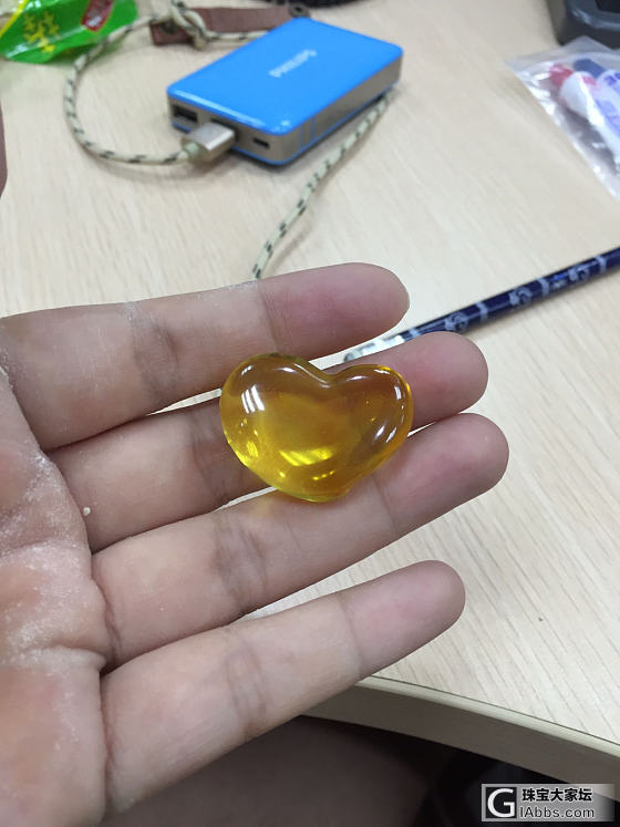 避开杂，做了个歪心_打磨蜜蜡