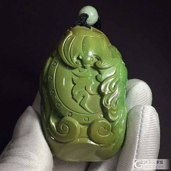 大黑天手把件_松石