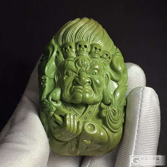 大黑天手把件_松石