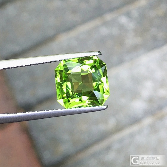 3.99ct 翠绿 橄榄石 公主方 雷迪恩 戒指 吊坠 镶嵌定制_刻面宝石橄榄石