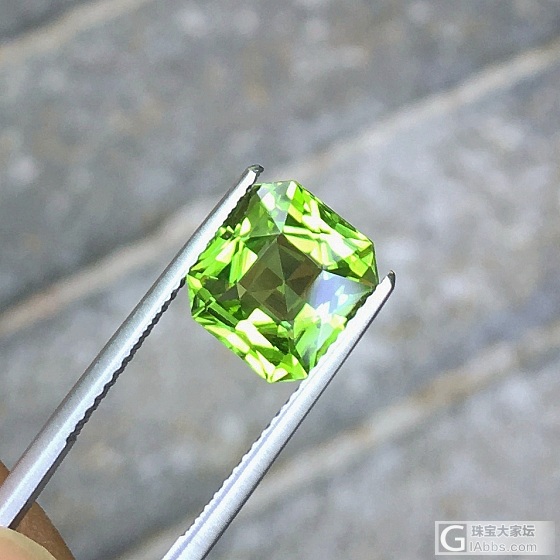 3.99ct 翠绿 橄榄石 公主方 雷迪恩 戒指 吊坠 镶嵌定制_刻面宝石橄榄石