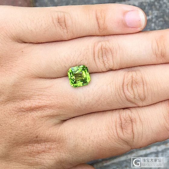 3.99ct 翠绿 橄榄石 公主方 雷迪恩 戒指 吊坠 镶嵌定制_刻面宝石橄榄石