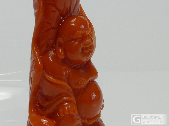 天然無處理MOMO珊瑚 老師傅手工細雕招財彌勒佛公_珊瑚