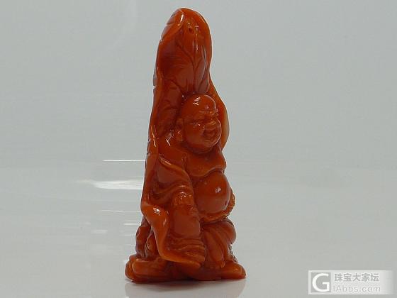 天然無處理MOMO珊瑚 老師傅手工細雕招財彌勒佛公_珊瑚