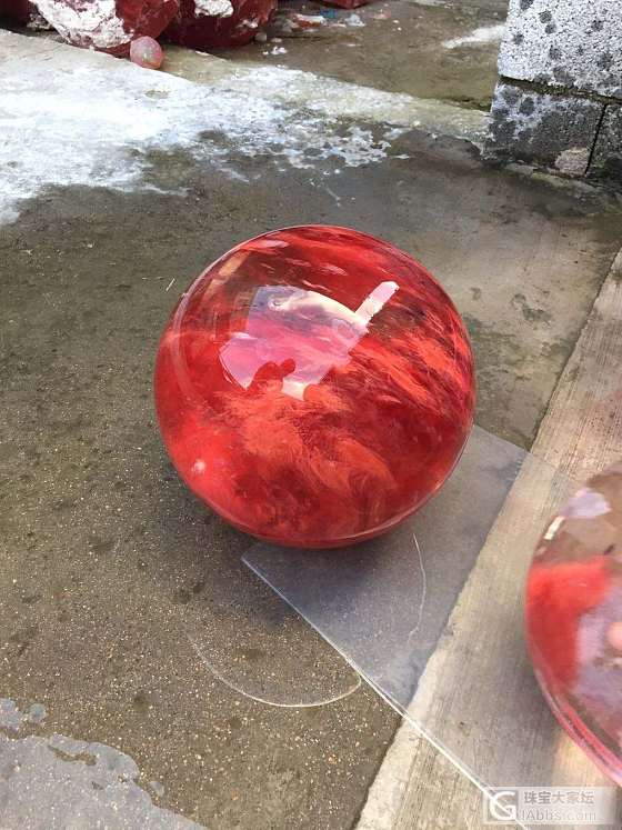 红水晶熔炼球风水摆件_摆件水晶