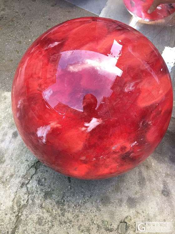 红水晶熔炼球风水摆件_摆件水晶