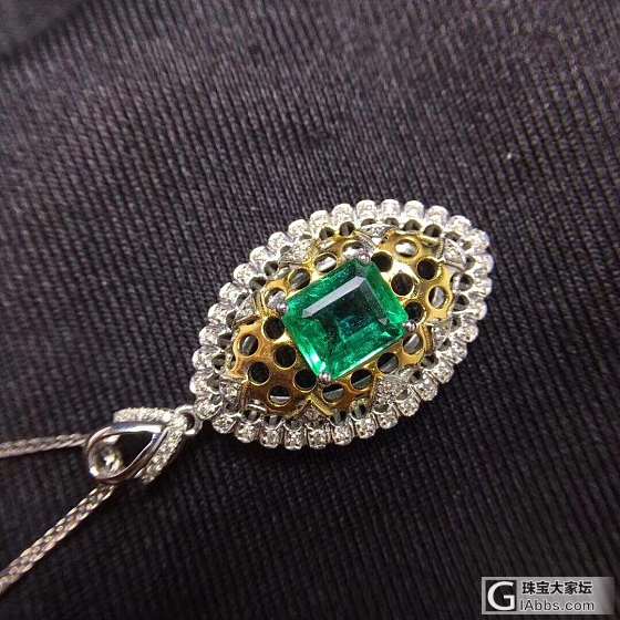 【特价款[玫瑰]】5560🉐️，18K金镶天然祖母绿吊坠主石:1.34ct,总重2..._吊坠祖母绿