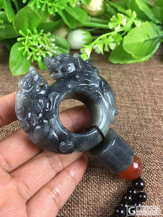 青花扳指_和田玉扳指