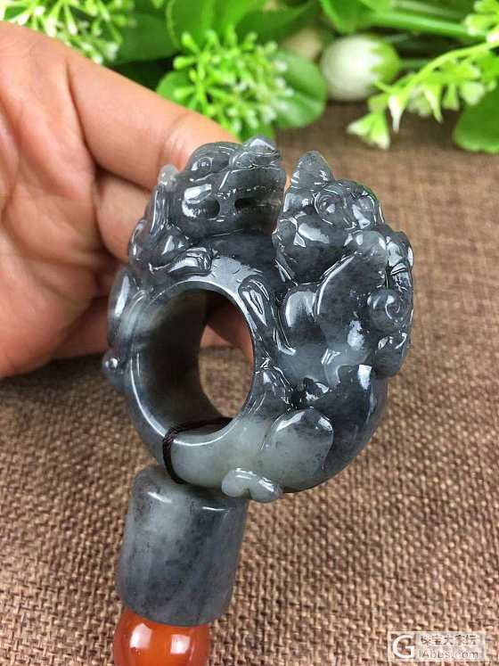 青花扳指_和田玉扳指