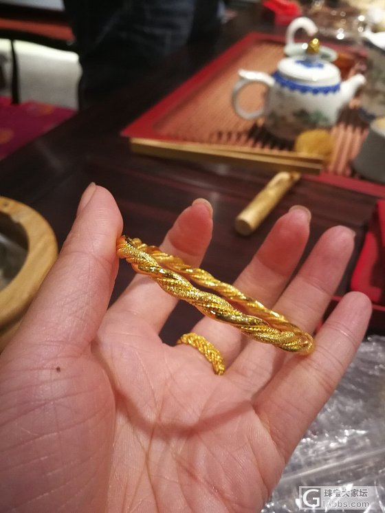 收到打的镯子和戒指了😁太美好了_戒指手镯金