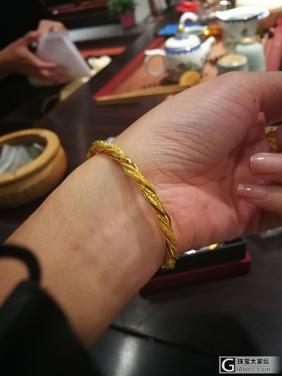 收到打的镯子和戒指了😁太美好了_戒指手镯金