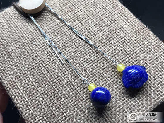青金石耳饰_耳线青金石