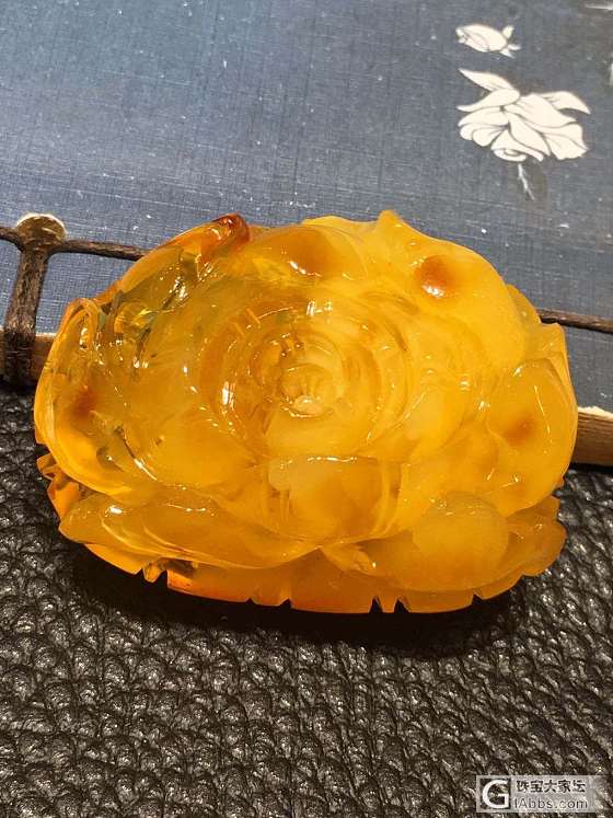 蜜蜡牡丹花_挂件花件琥珀蜜蜡