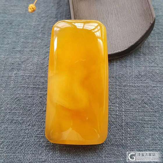 极品俄料满蜡蜜糖色飘白花蜡无事牌_牌子挂件蜜蜡