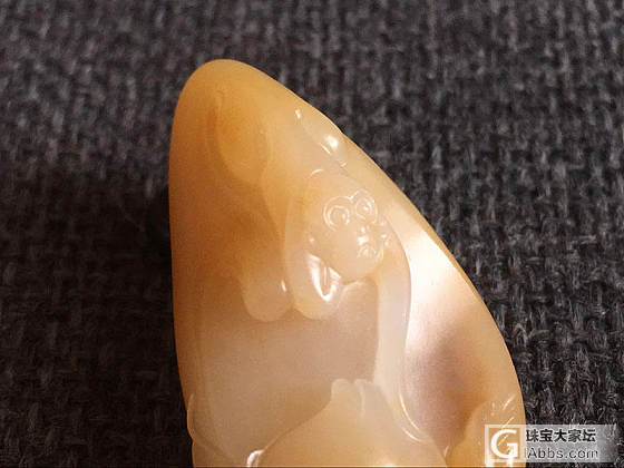 【喆熙美玉】15克独籽金猴献寿_挂件和田玉