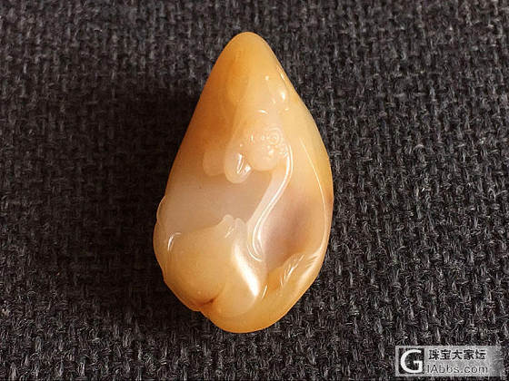 【喆熙美玉】15克独籽金猴献寿_挂件和田玉