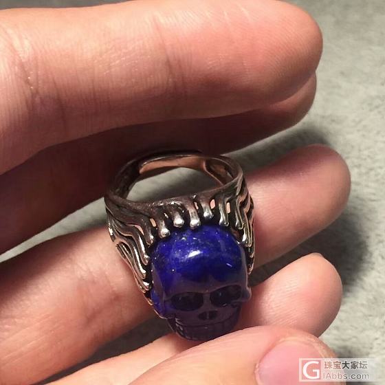 精品老矿青金无白撒金骷髅💀男戒一枚  仅一枚拼速度了_戒指青金石