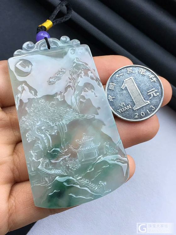 冰飘花山水牌，你能想出和哪首诗的意境来😊_牌子挂件翡翠