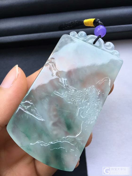 冰飘花山水牌，你能想出和哪首诗的意境来😊_牌子挂件翡翠