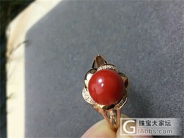 阿卡牛血圆珠戒指_戒指珊瑚