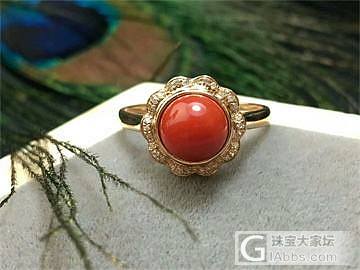 阿卡牛血圆珠戒指_戒指珊瑚