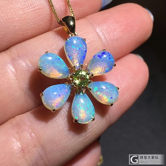 绽放的小雏菊_吊坠欧泊