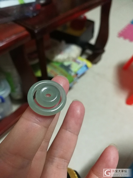 一个挺漂亮的母子扣，不知道能做什么用，呵呵😊！_翡翠