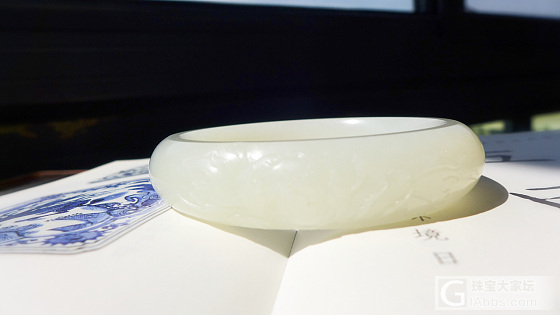 【三千世界】新疆和田籽料牡丹花手镯 内径54.5mm_手镯和田玉