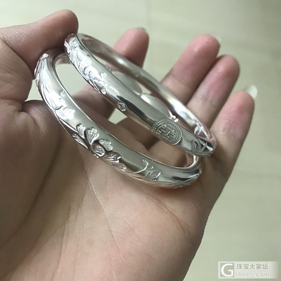珍镯收到啦_手镯银