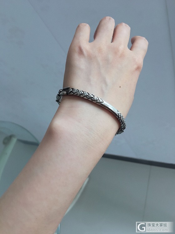 秀一个银镯镯～_手镯银