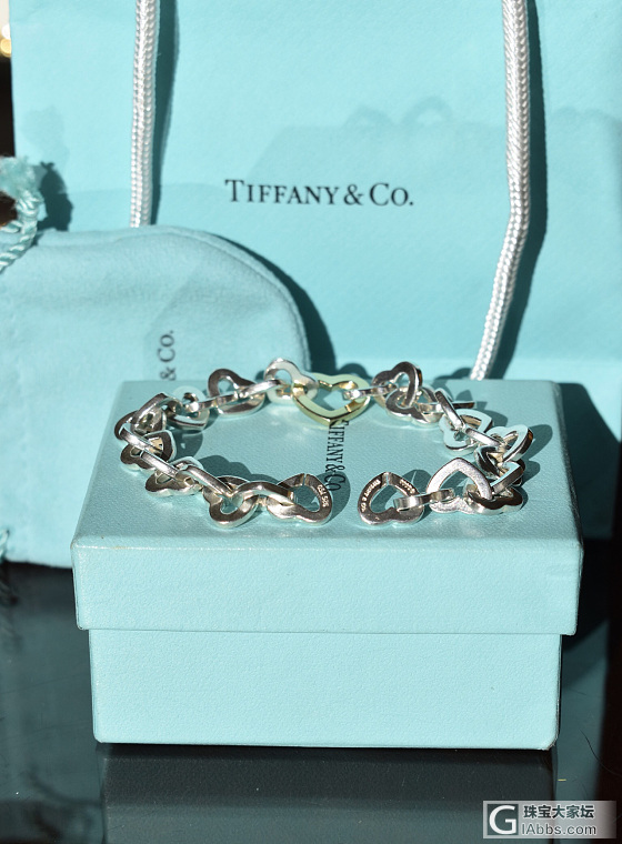 一条蒂凡尼Tiffany and Co的银心套金心手链_蒂芙尼手链925银K金