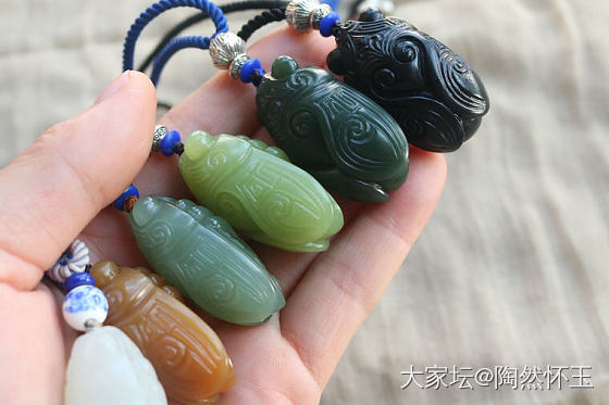 墨玉青玉白玉糖玉黄玉一一苏工蝉一套_挂件和田玉