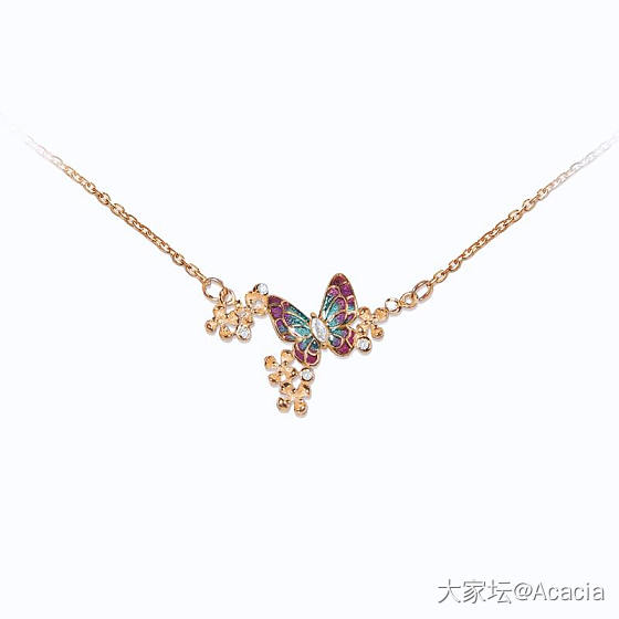 设计出一件自己满意的产品好难呀~珐琅fa蝴蝶锁骨链_设计