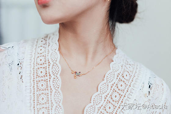 设计出一件自己满意的产品好难呀~珐琅fa蝴蝶锁骨链_设计