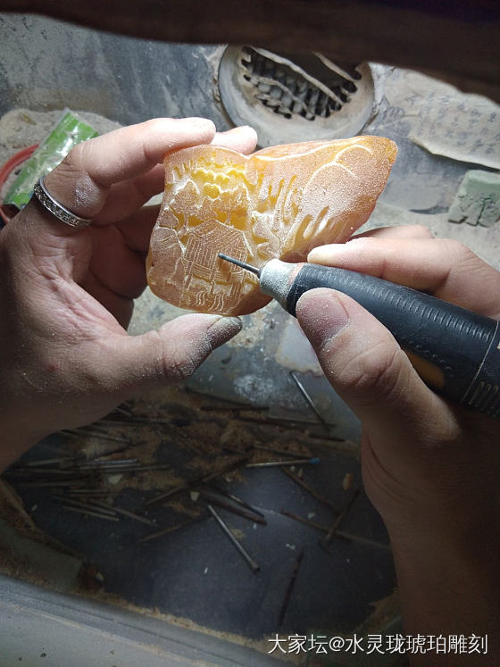 渔歌        佳作完工了！太赞！_雕刻琥珀蜜蜡