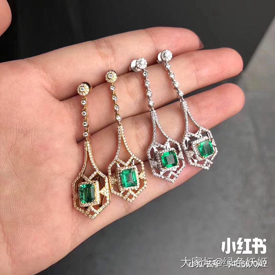 现货两对 祖母绿耳坠[愉快]_祖母绿