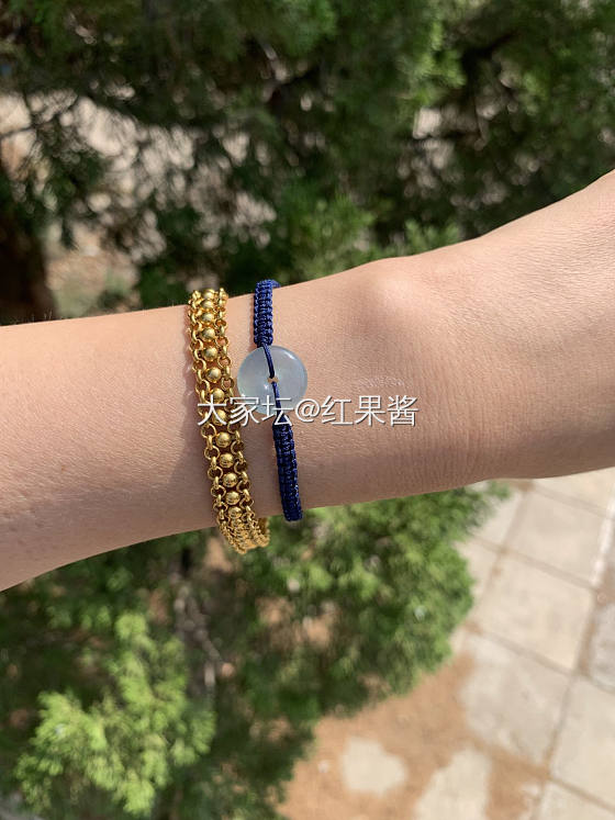 天空蓝翡翠平安扣_手链翡翠