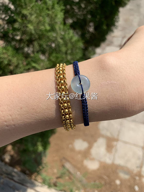 天空蓝翡翠平安扣_手链翡翠