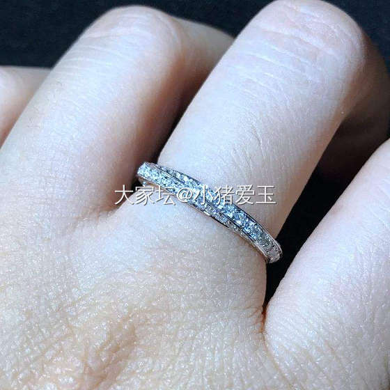 18K白金满钻莫比乌斯环戒指_手饰钻石