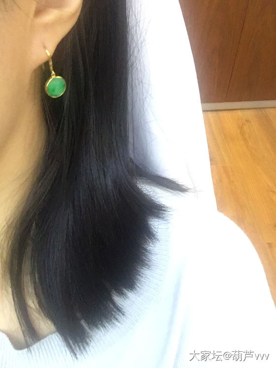 今天收到的戒指和耳环_蛋面翡翠