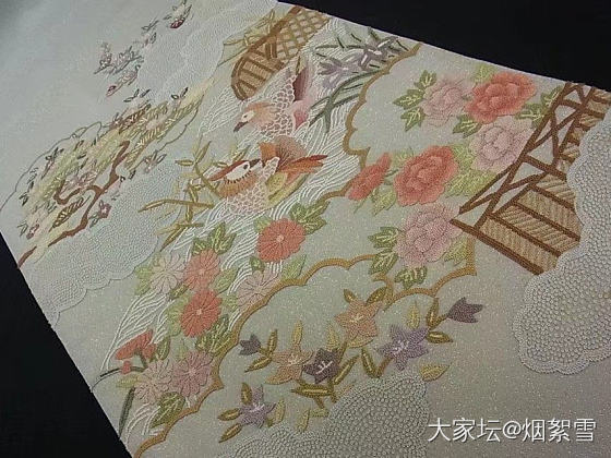 螺钿金彩手绘西阵织_收藏