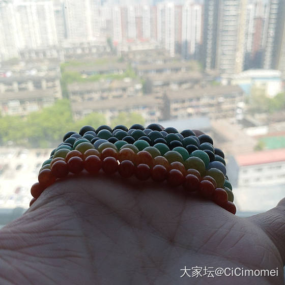 好不容易集齐红橙黄绿青蓝紫，可以召唤神龙了咩？_珠串翡翠