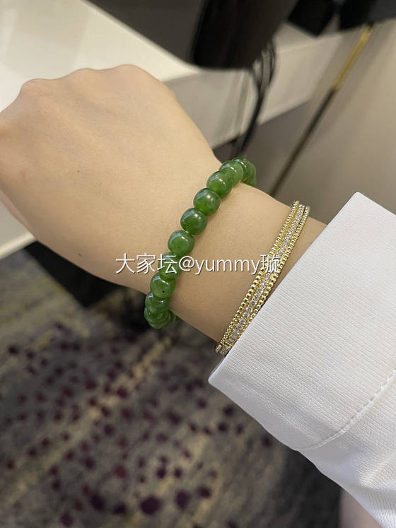 降底价不议聚友堂王伟家碧玉老型手串_和田玉