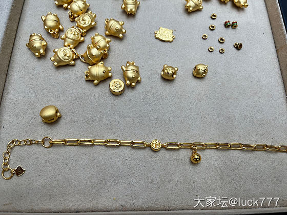 黄金手链到了好开心啊_手链金