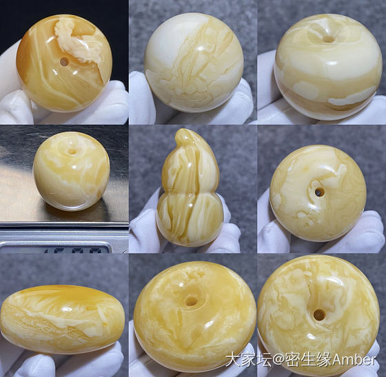 各种妖花纹路得扣子 有喜欢的吗？_琥珀蜜蜡